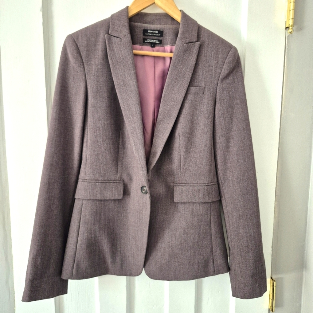 RW&CO. Women's Single Breast Mauve Taupe Blazer Sz 4